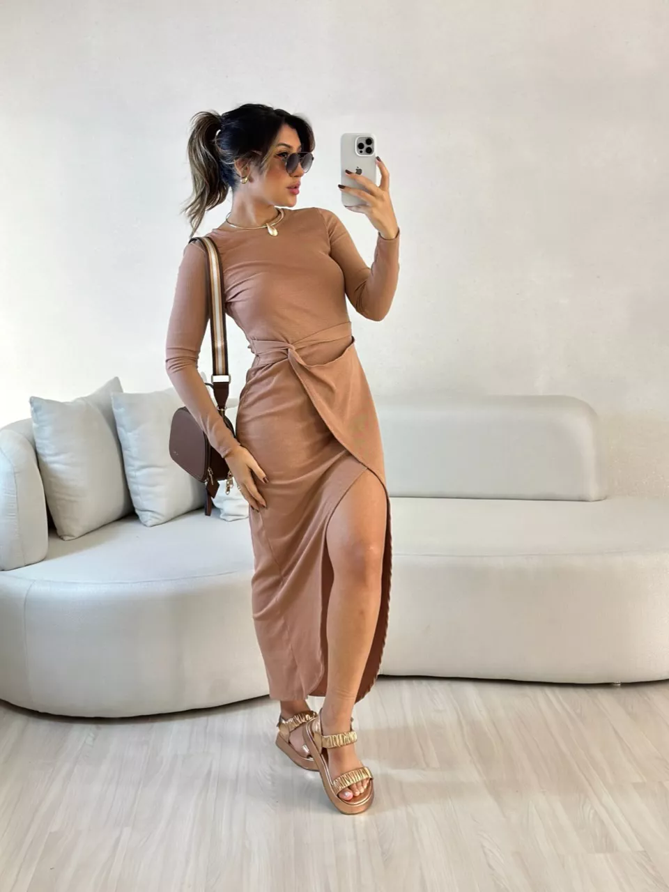 VESTIDO ALANA 02 CANELADO NUDE