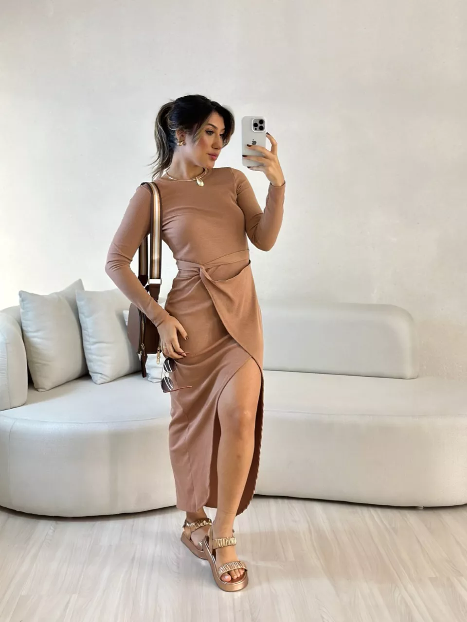 VESTIDO ALANA 02 CANELADO NUDE