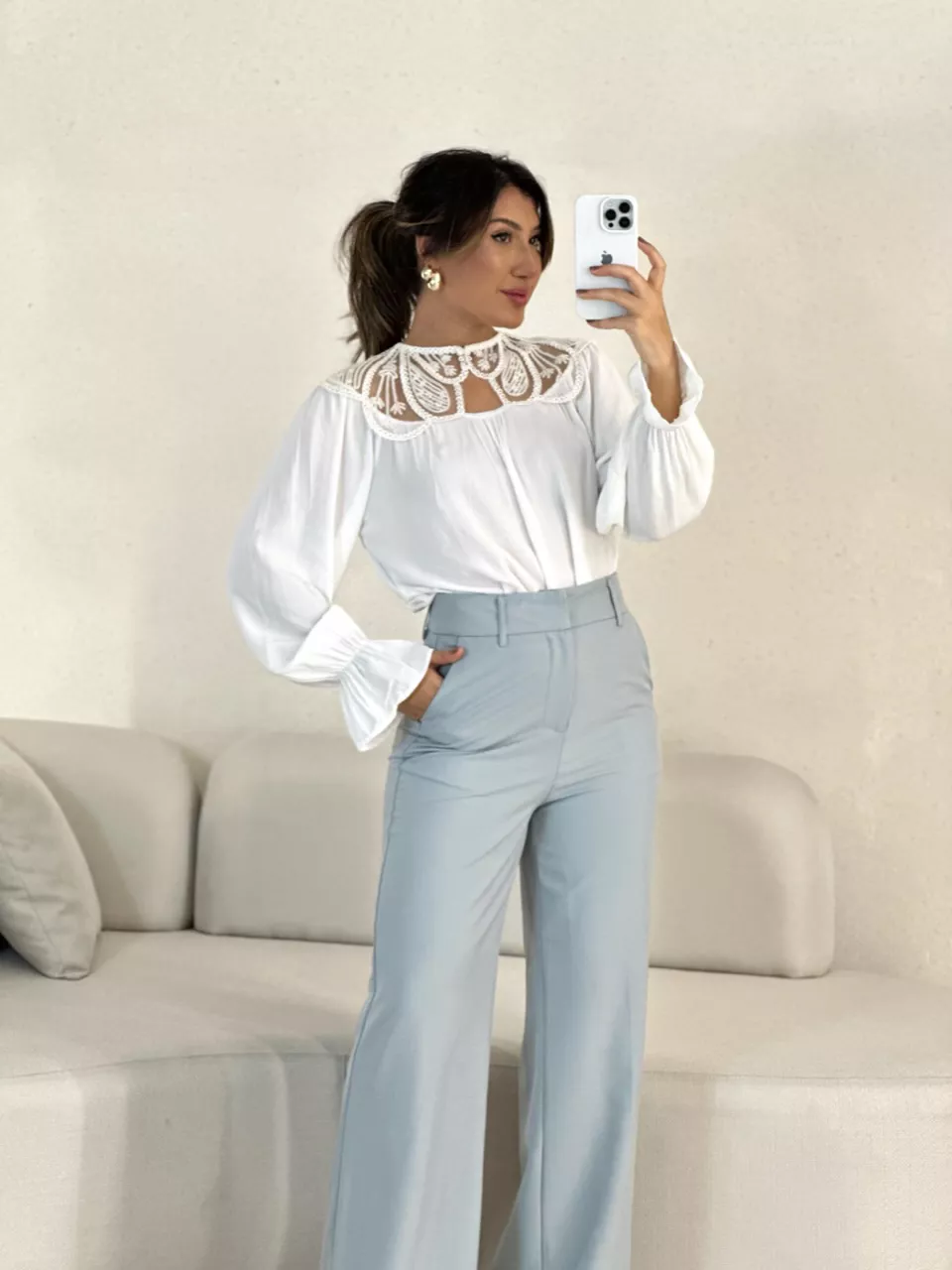CALÇA TATIANA PANTALONA CINZA