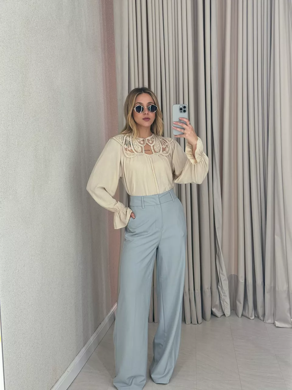 CALÇA TATIANA PANTALONA CINZA