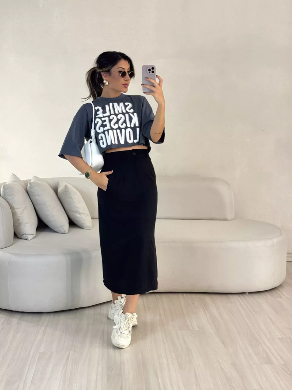 SAIA YASMIM MIDI Preta