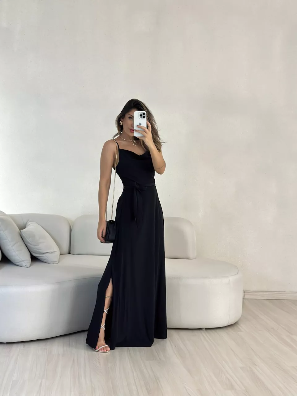 VESTIDO VANESSA ALÇA preto - 0054950032 - CAROLLA FERRARO