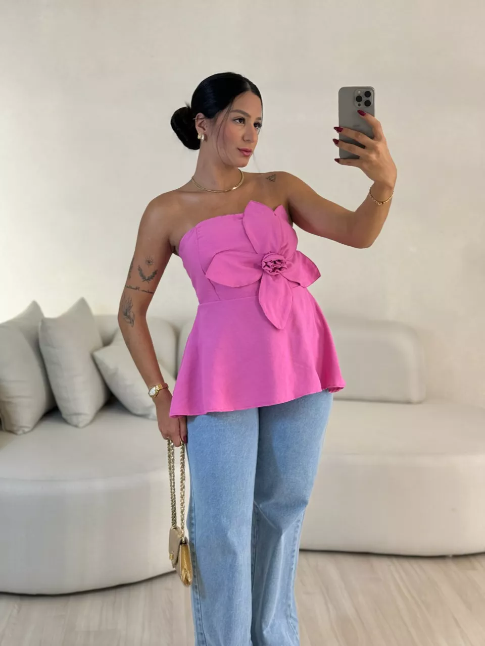 BLUSA FERNANDA 02 TOMARA QUE CAIA PINK - 005614003 - CAROLLA FERRARO