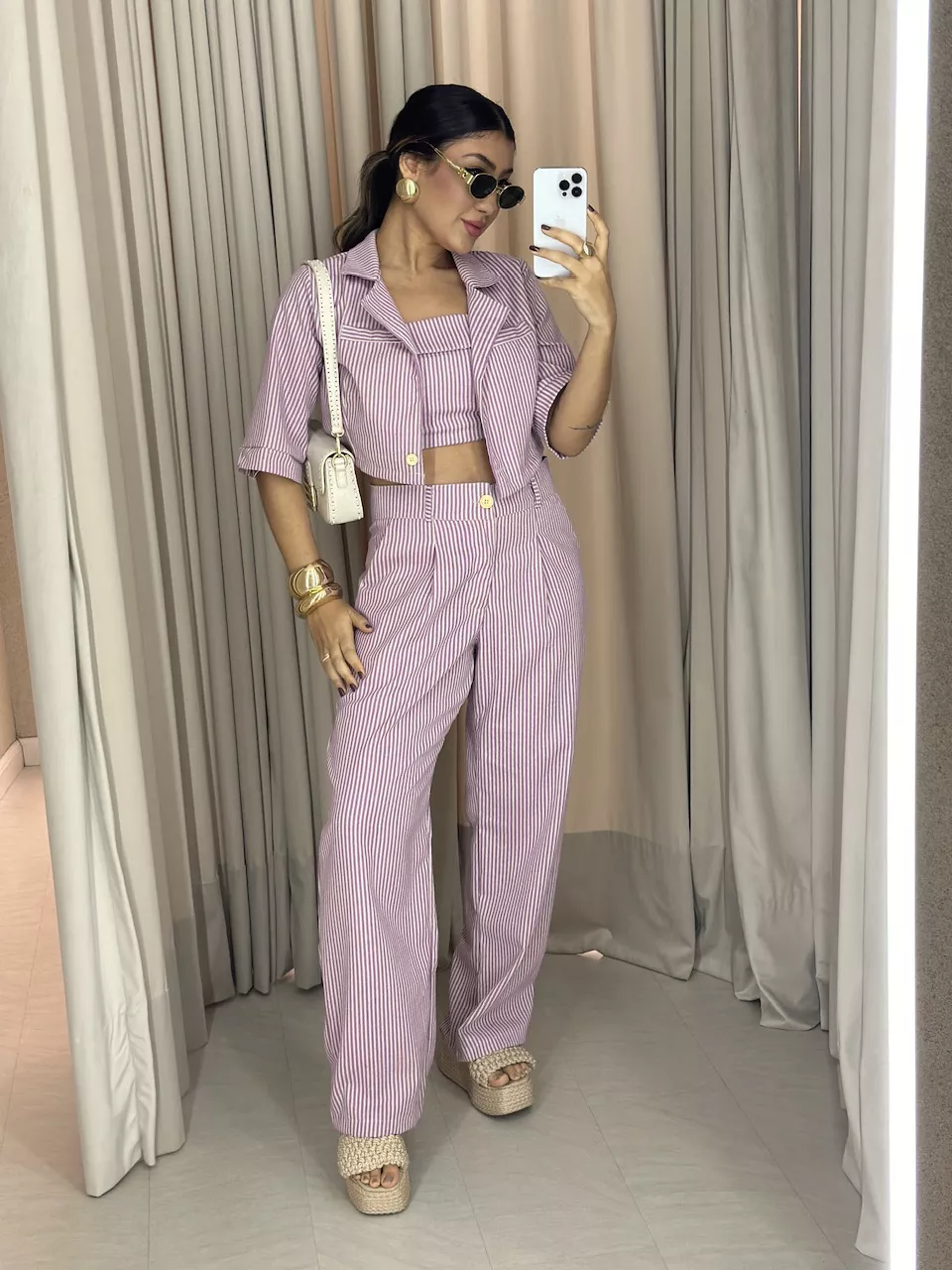 CONJUNTO CAROL LISTRADO Lilas - 0057000066 - CAROLLA FERRARO