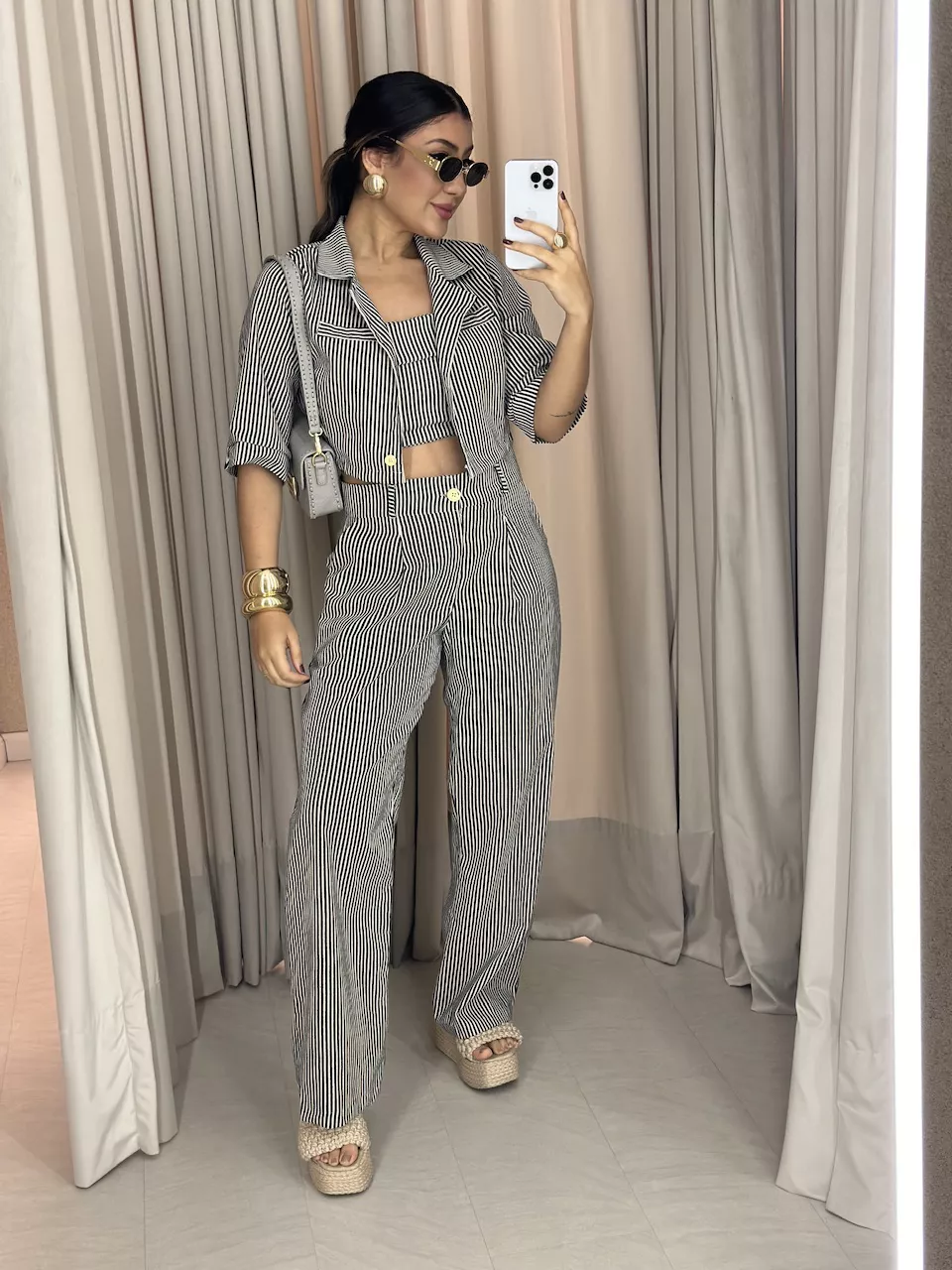 CONJUNTO CAROL LISTRADO PRETO