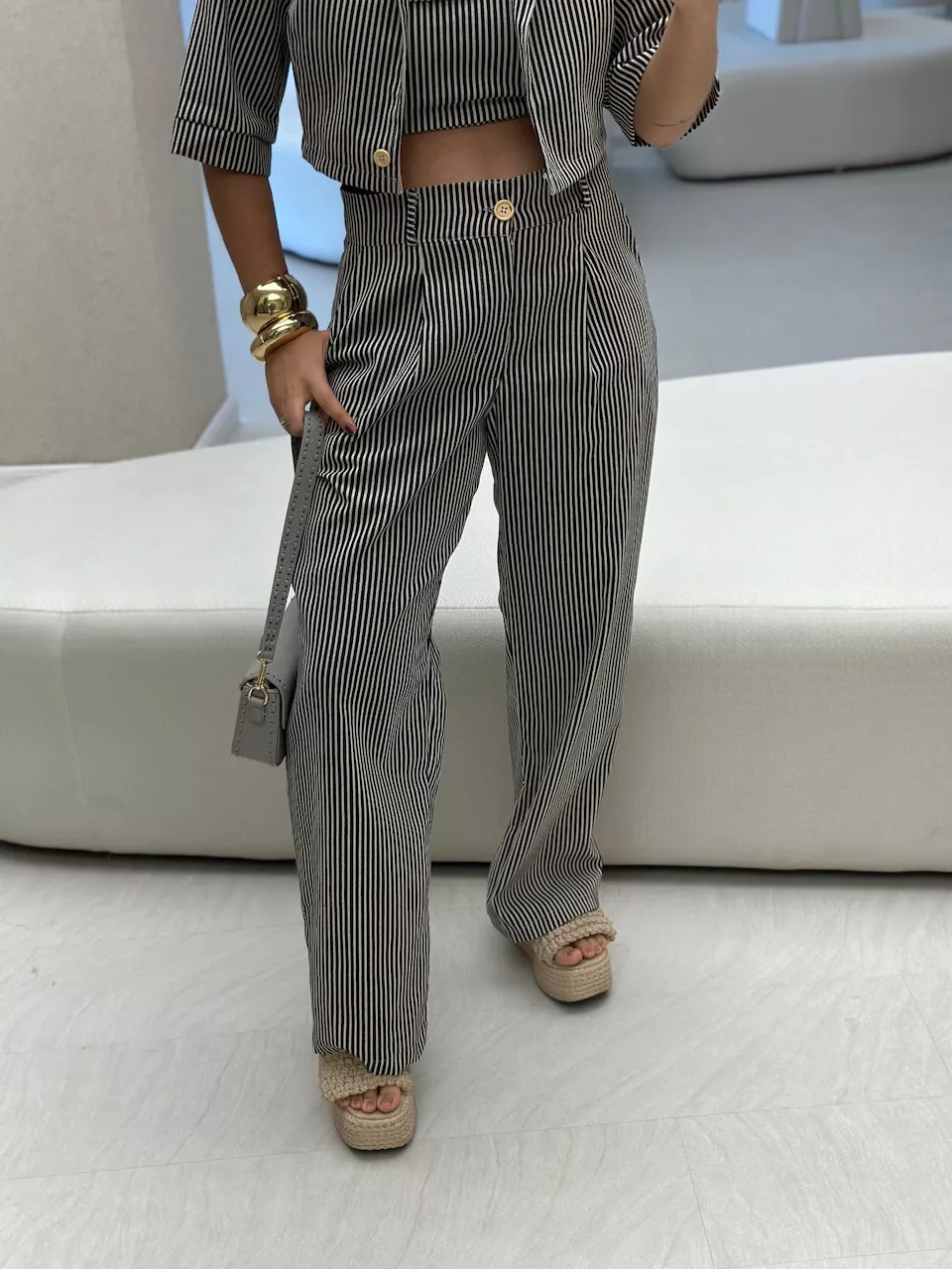 CONJUNTO CAROL LISTRADO PRETO