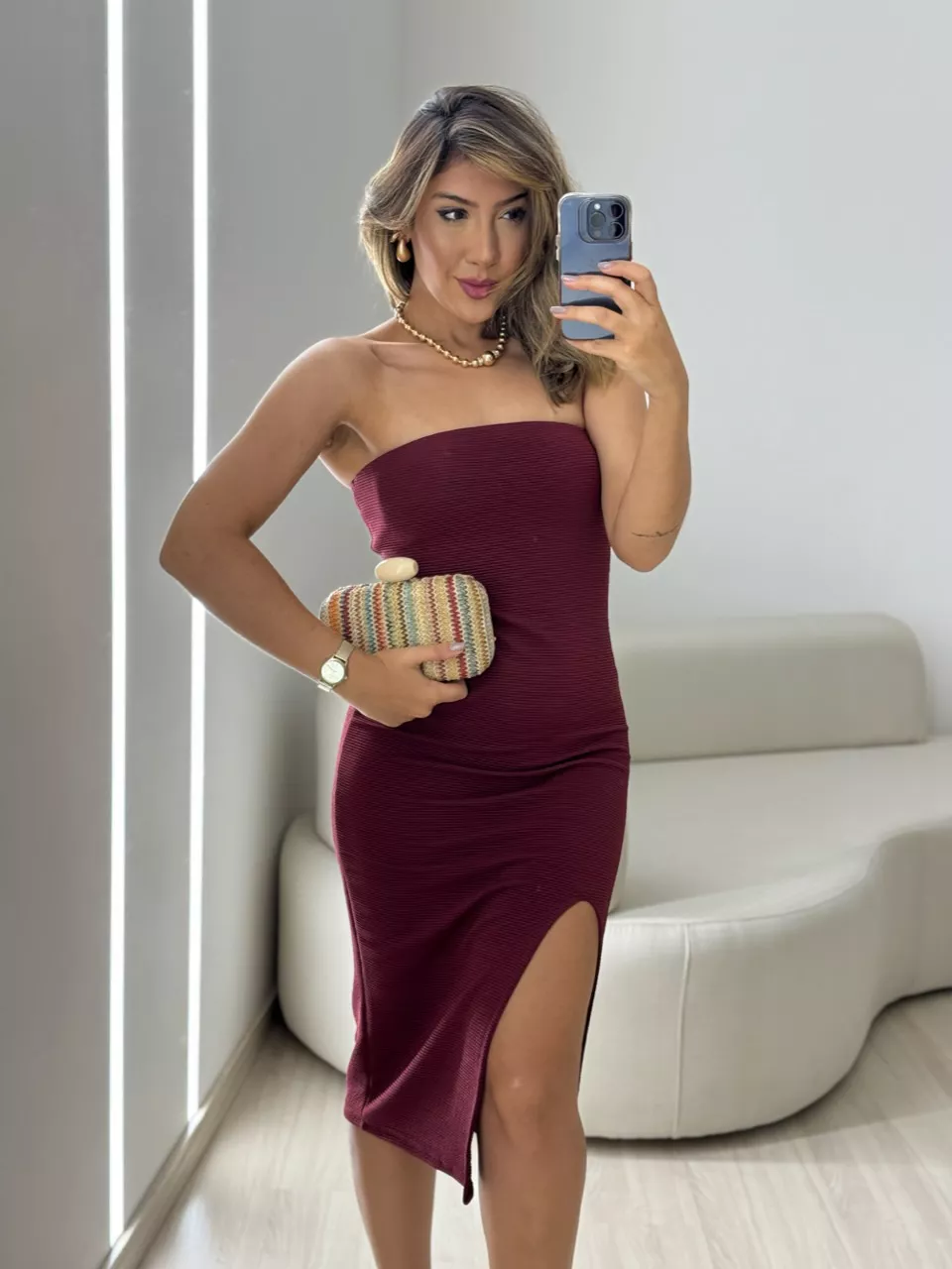 VESTIDO SANDRA ANARRUGA CHERRY RED - 0049520330 - CAROLLA FERRARO