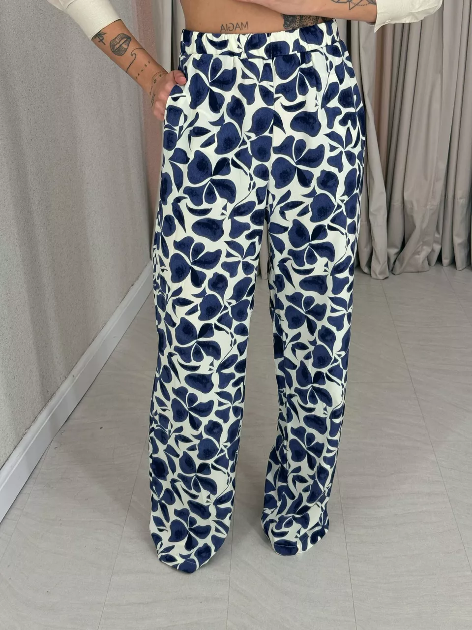CALÇA MARÍLIA ESTAMPADA AZUL - 0055020109 - CAROLLA FERRARO