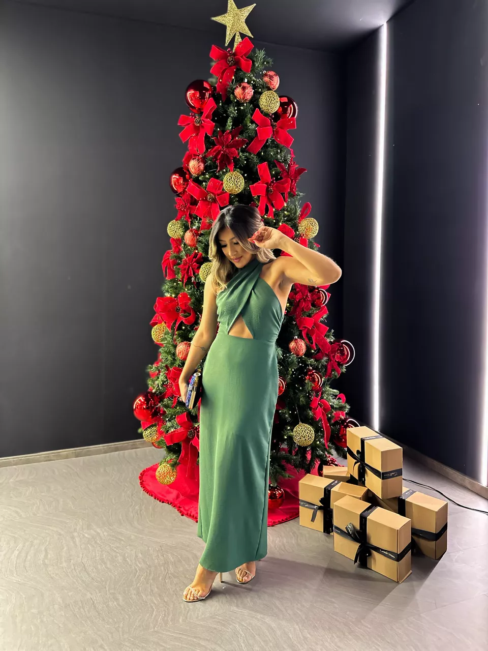 VESTIDO BARBIE MIDI CF VERDE - 0044170014 - CAROLLA FERRARO