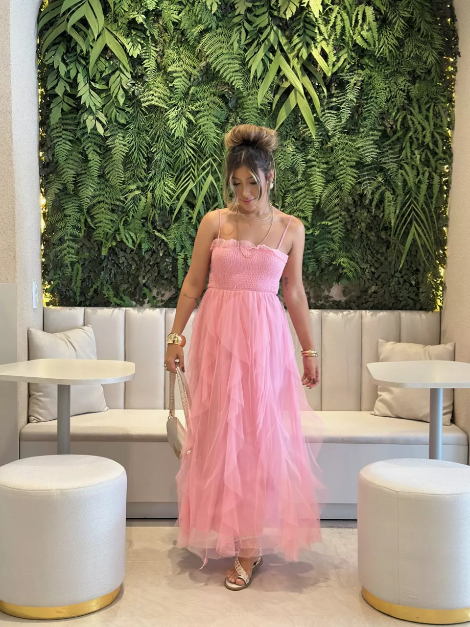 VESTIDO ISABEL TULE Rosa - 0061020031 - CAROLLA FERRARO