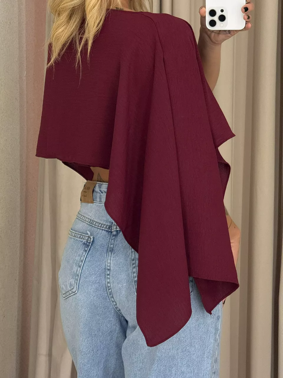 CROPPED ELENA TOP VINHO