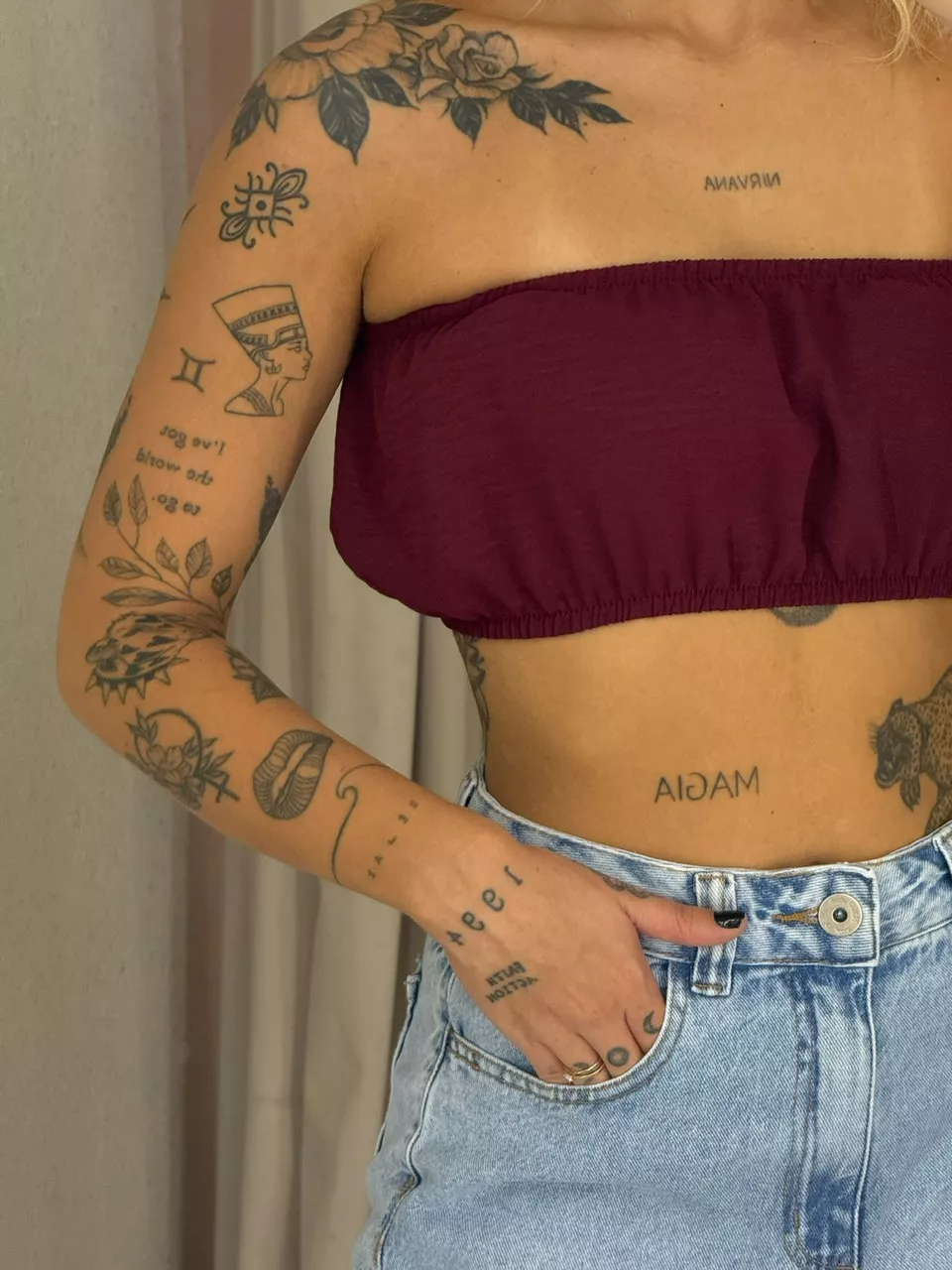 CROPPED ELENA TOP VINHO
