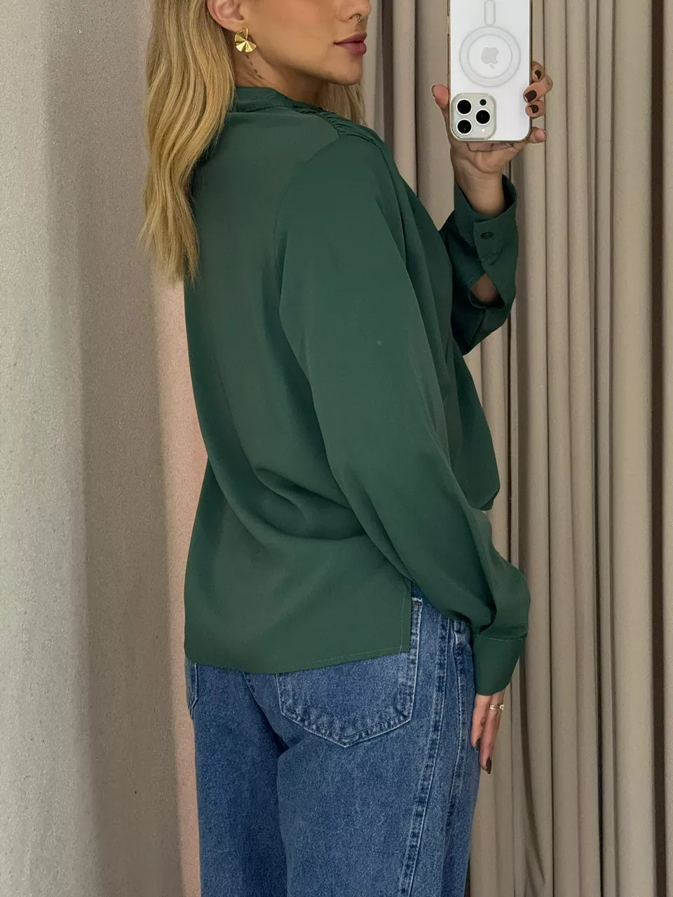 BLUSA YARA MANGA verde