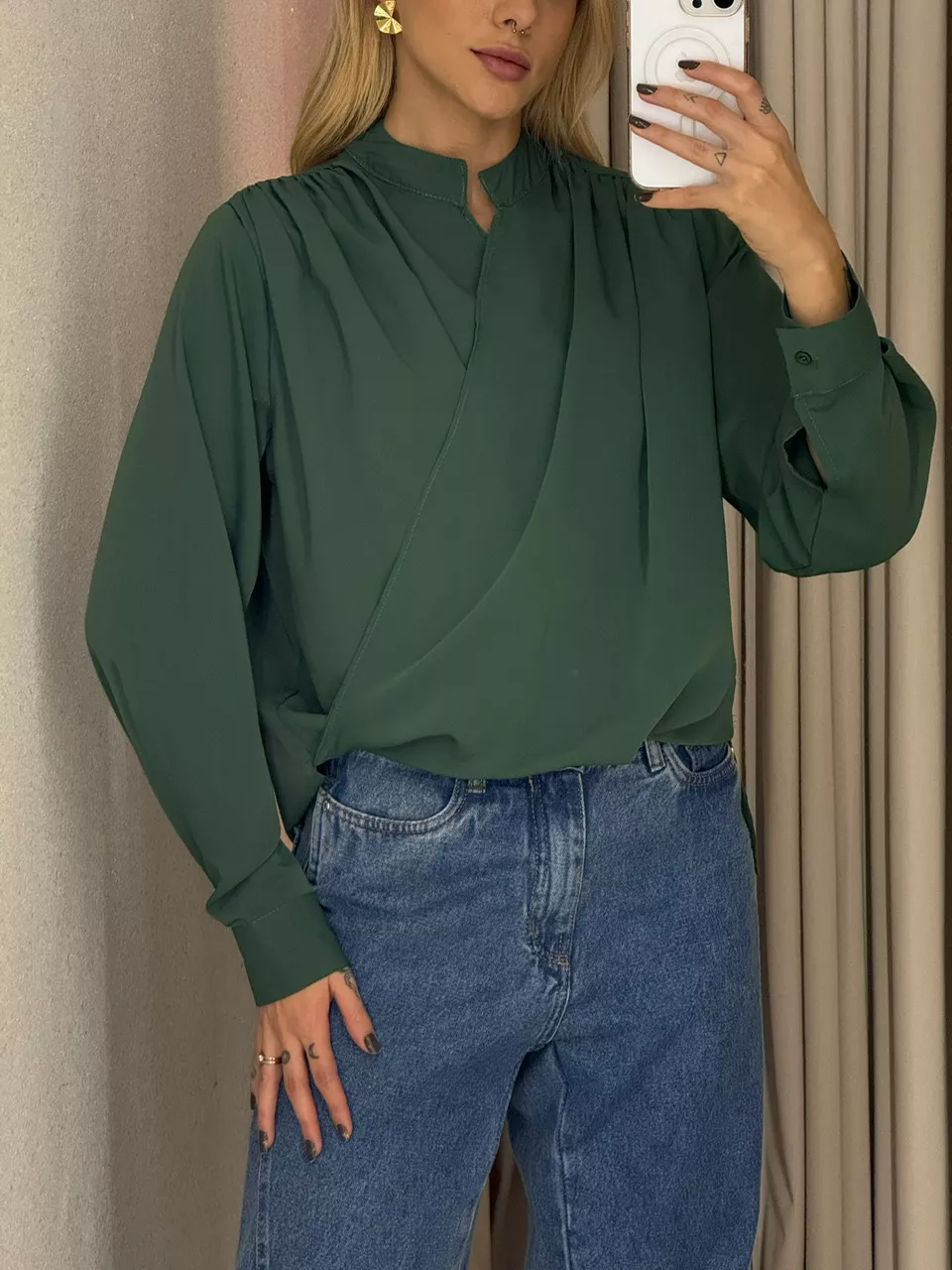 BLUSA YARA MANGA verde