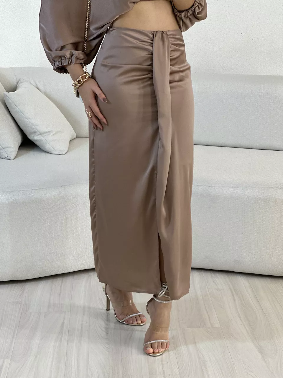 SAIA ESTHER ACETINADA NUDE - 0055110049 - CAROLLA FERRARO