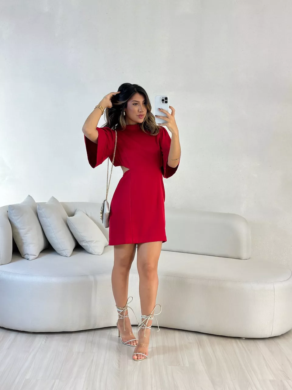 VESTIDO ÍRIS COSTAS ABERTA VERMELHO - 0055100006 - CAROLLA FERRARO