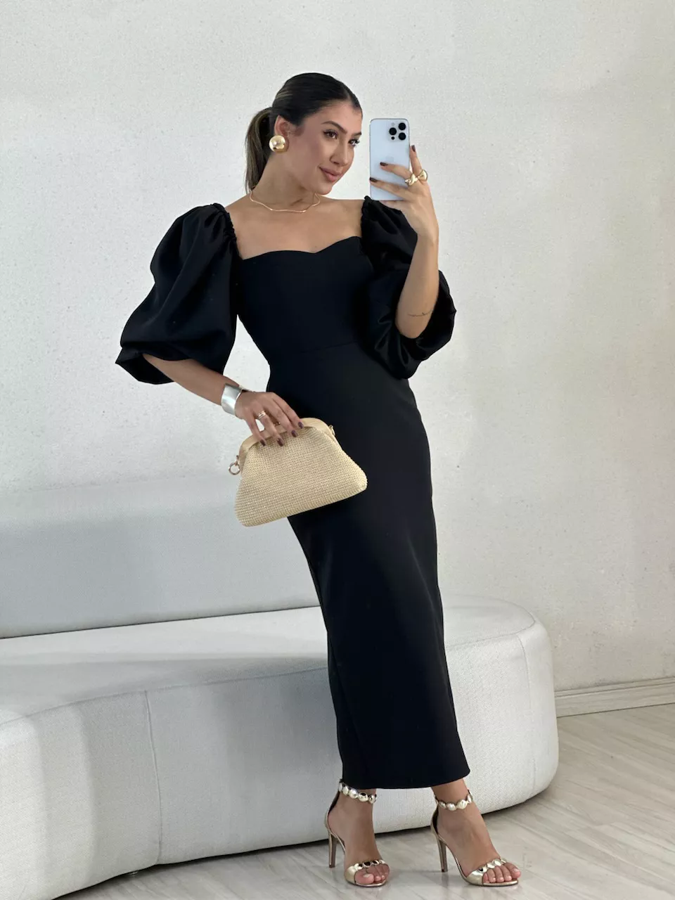 VESTIDO CF CHARLOTTE preto - 0056580032 - CAROLLA FERRARO