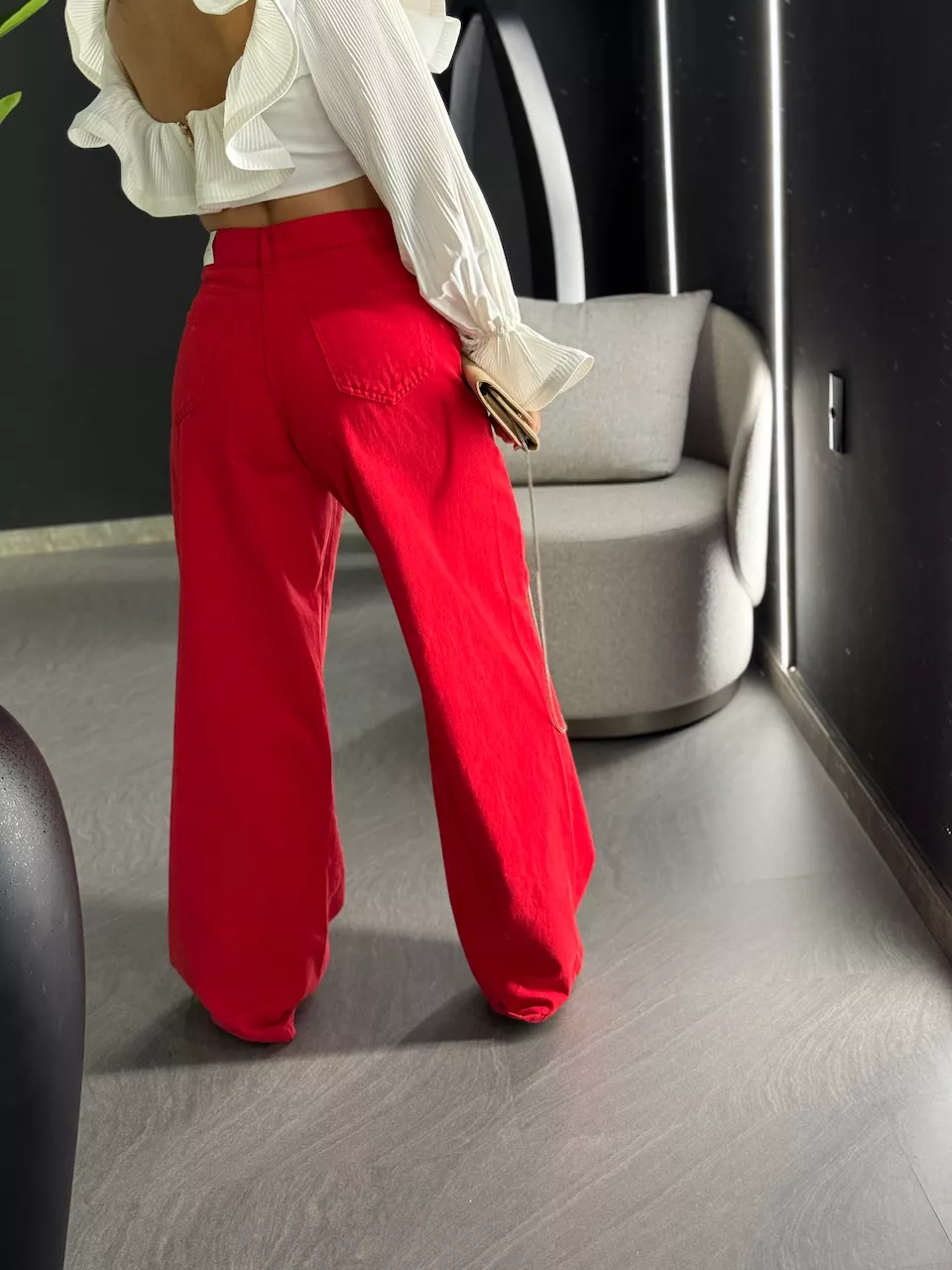 CALÇA LARA PANTALONA JEANS VERMELHO