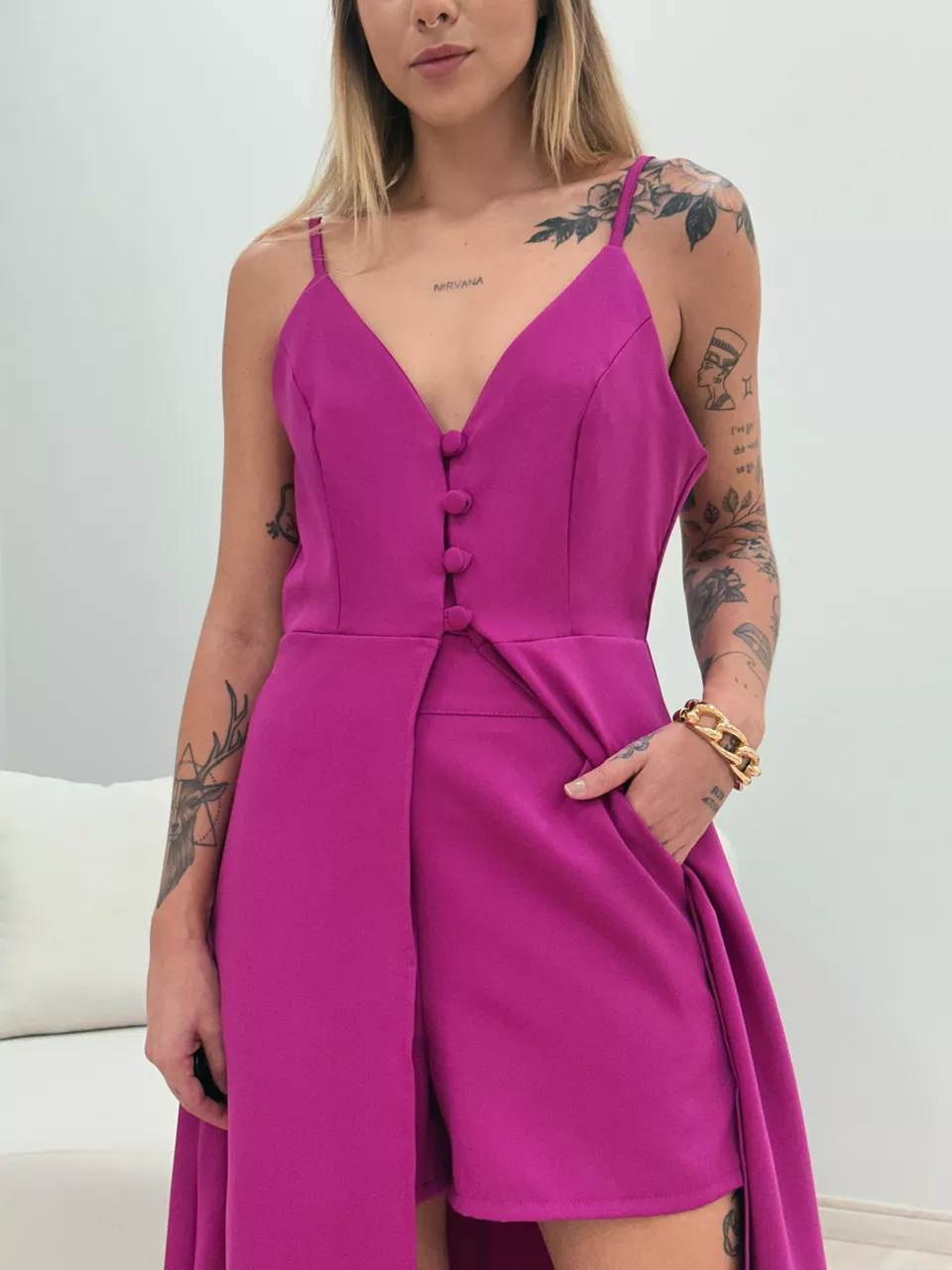 CONJUNTO MIA TÚNICA SHORT FUCSIA