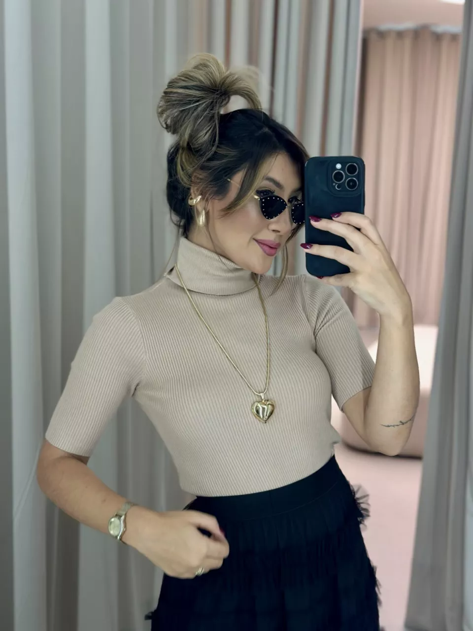 BLUSA MARIA JÚLIA MODAL NUDE - 0050760049 - CAROLLA FERRARO