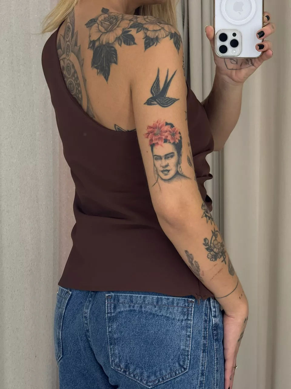 BLUSA JUDITE NULA MANGA MARROM