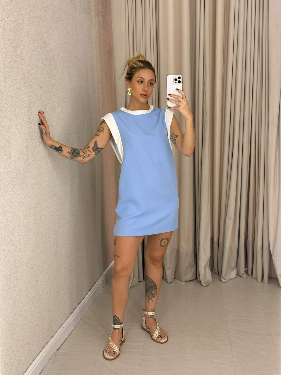 VESTIDO MEL CURTO AZUL