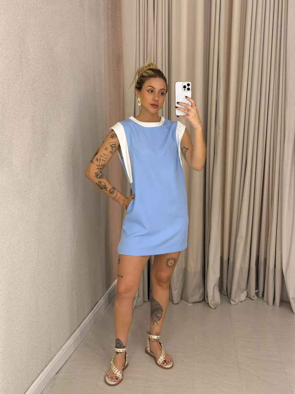 VESTIDO MEL CURTO AZUL
