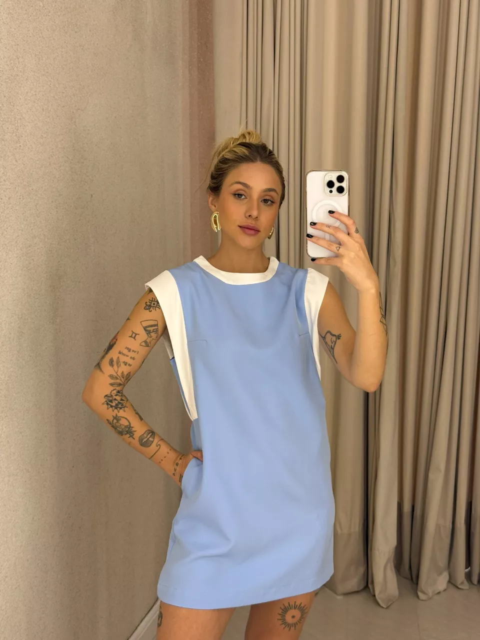 VESTIDO MEL CURTO AZUL