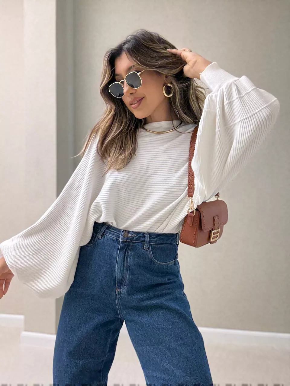 BLUSA AMÁLIA TRICOT OFF - 0064160048 - CAROLLA FERRARO