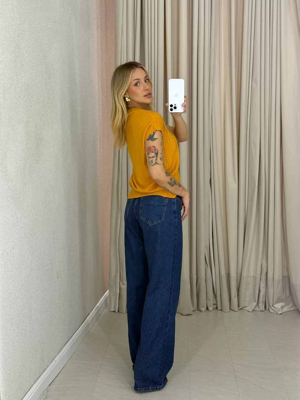 BLUSA SILVIA TRICOT MOSTARDA