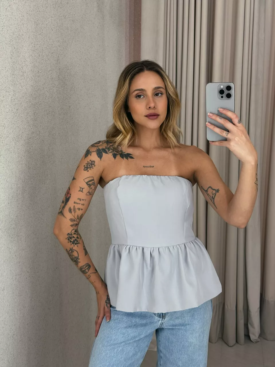 BLUSA EVA TOMARA QUE CAIA Cinza
