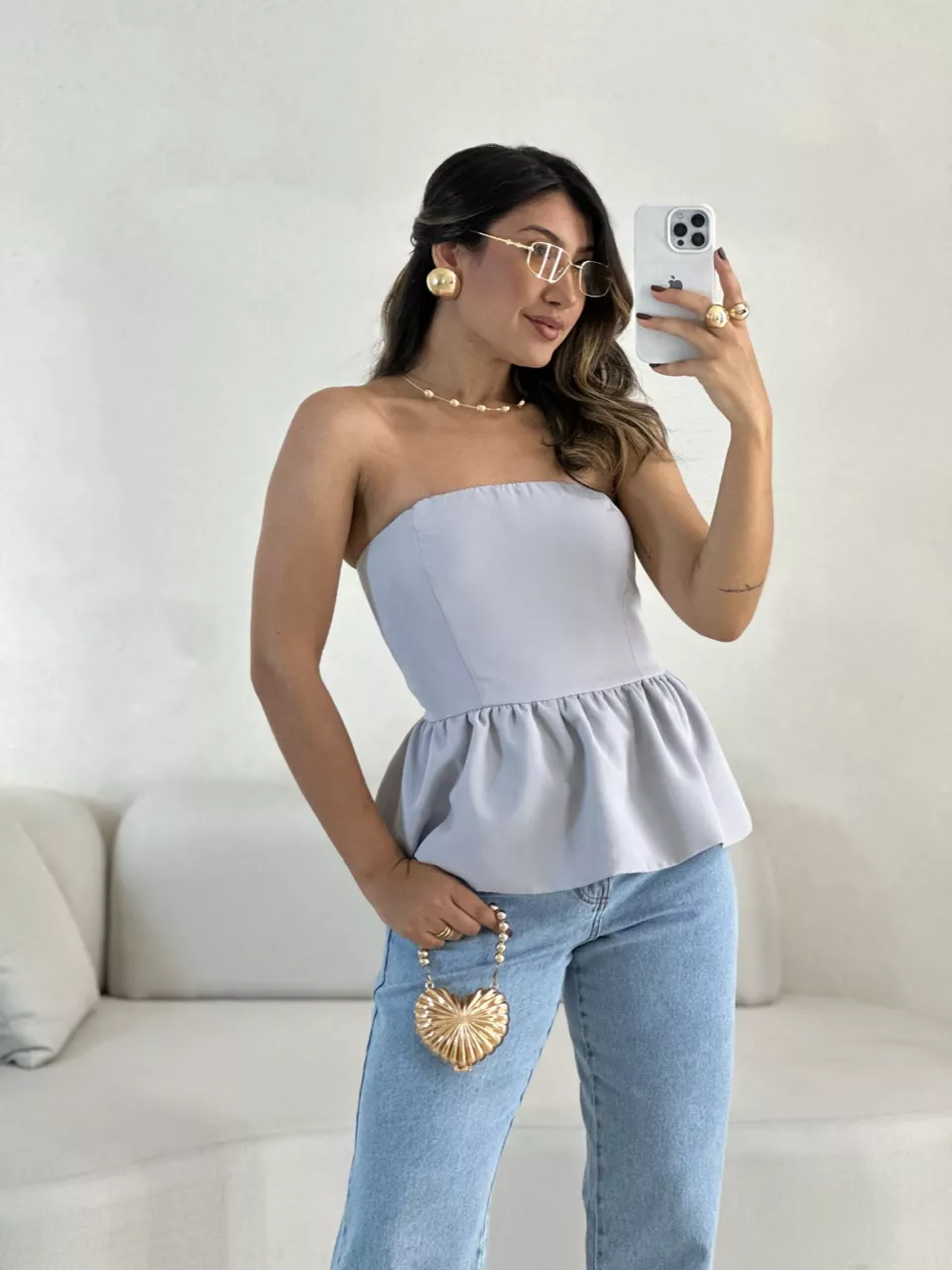 BLUSA EVA TOMARA QUE CAIA Cinza