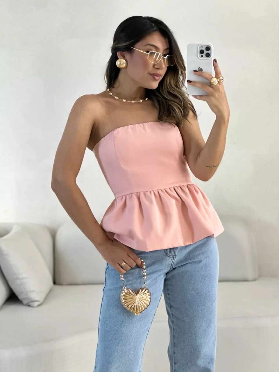 BLUSA EVA TOMARA QUE CAIA Rosê - 0057100025 - CAROLLA FERRARO