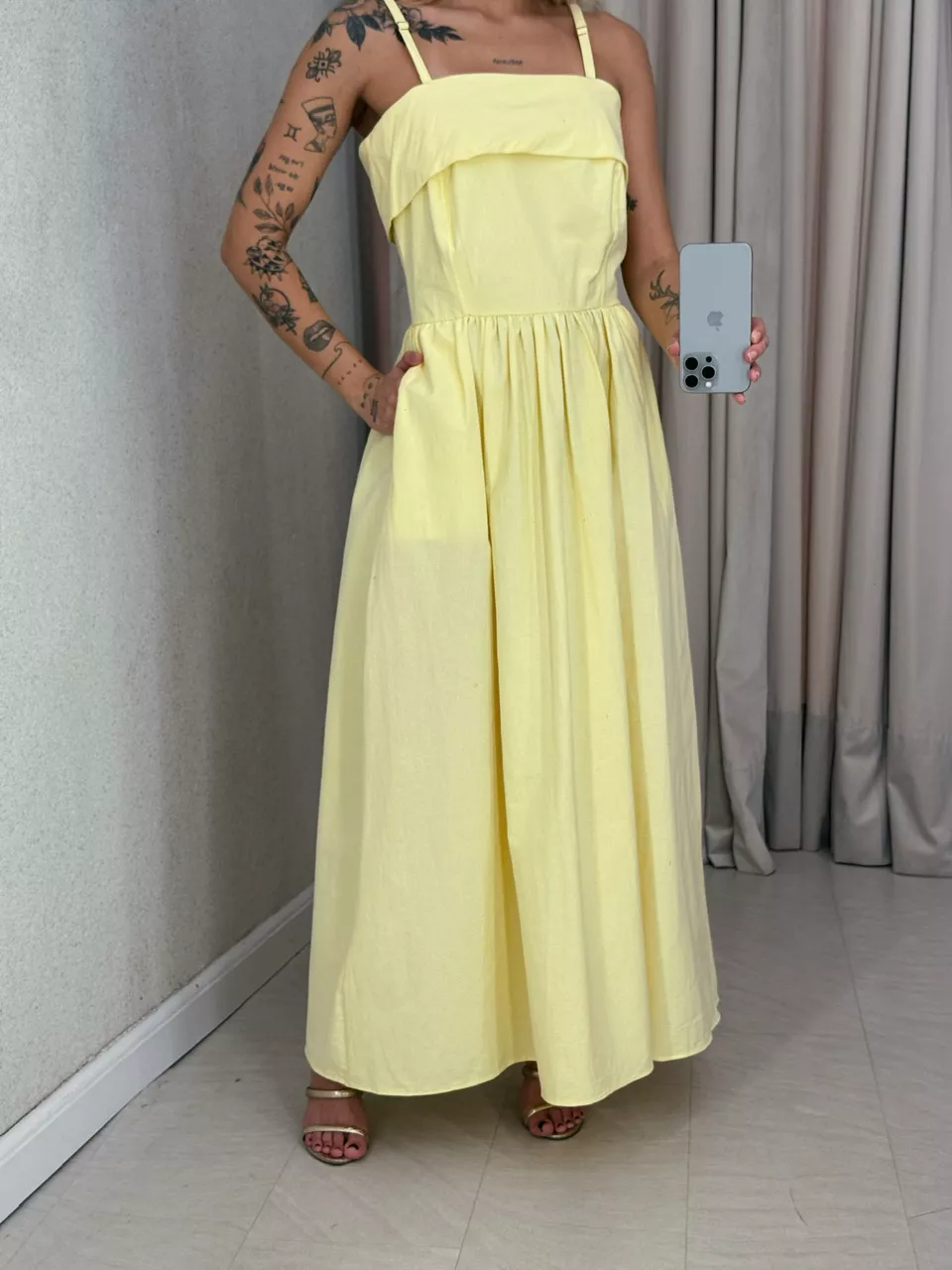 VESTIDO SHEILA ALÇA Amarelo