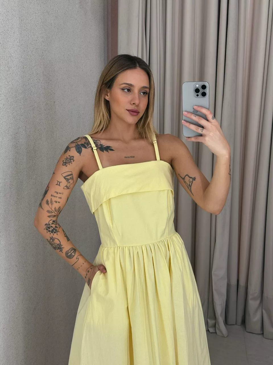 VESTIDO SHEILA ALÇA Amarelo