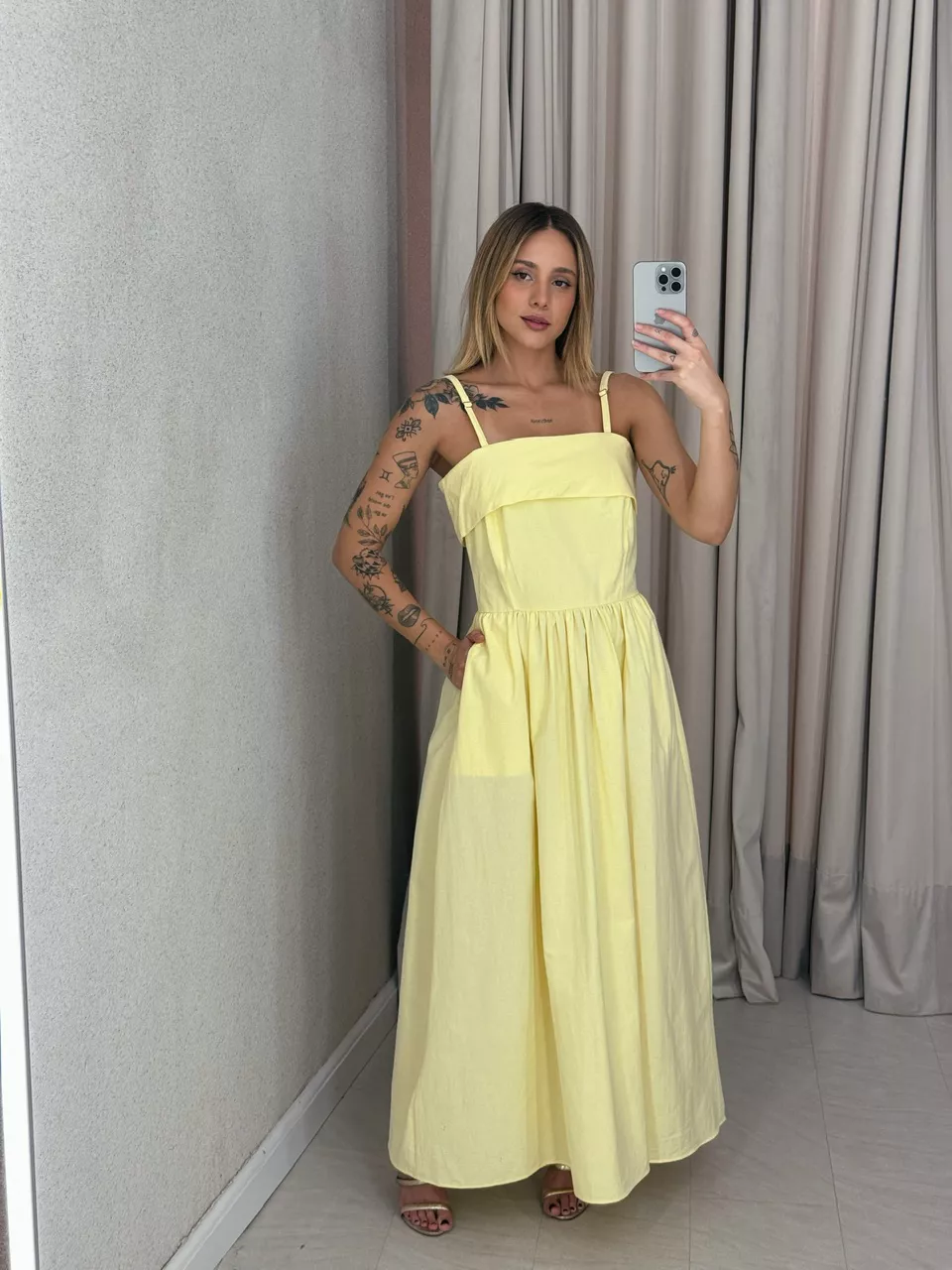 VESTIDO SHEILA ALÇA Amarelo