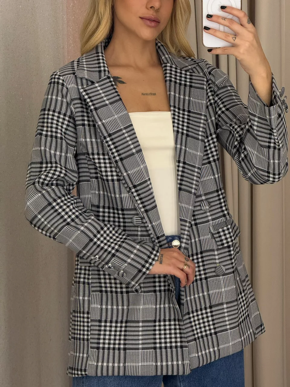 BLAZER LARA XADREZ XADREZ