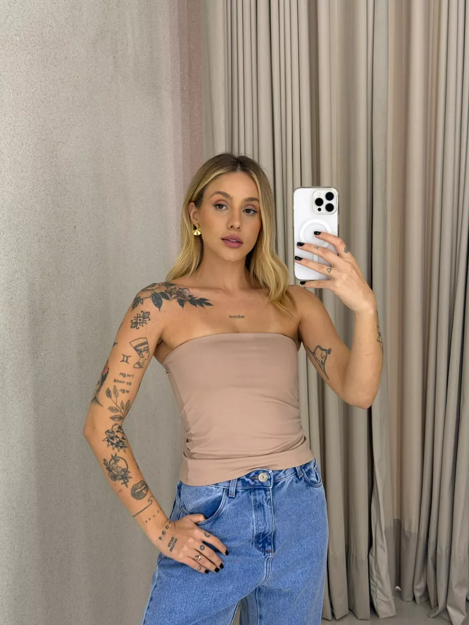BLUSA ALINE TOMARA QUE CAIA Nude - 0063250049 - CAROLLA FERRARO