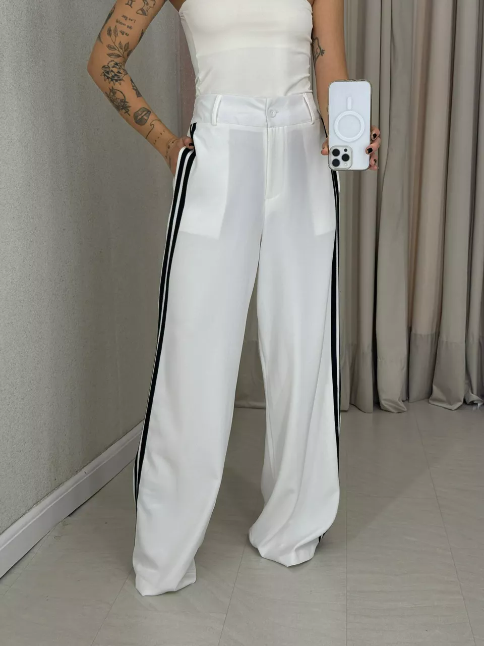 CALÇA KATHERINE LISTRAS off - 0060640048 - CAROLLA FERRARO