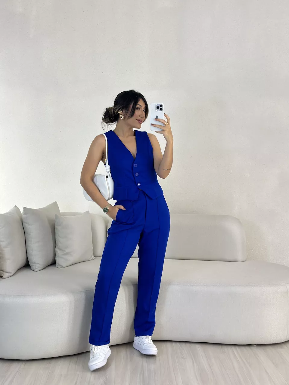 CONJUNTO BRENDA COLETE AZUL - 0055230109 - CAROLLA FERRARO