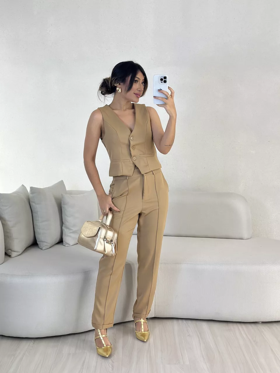 CONJUNTO BRENDA COLETE NUDE - 0055230049 - CAROLLA FERRARO