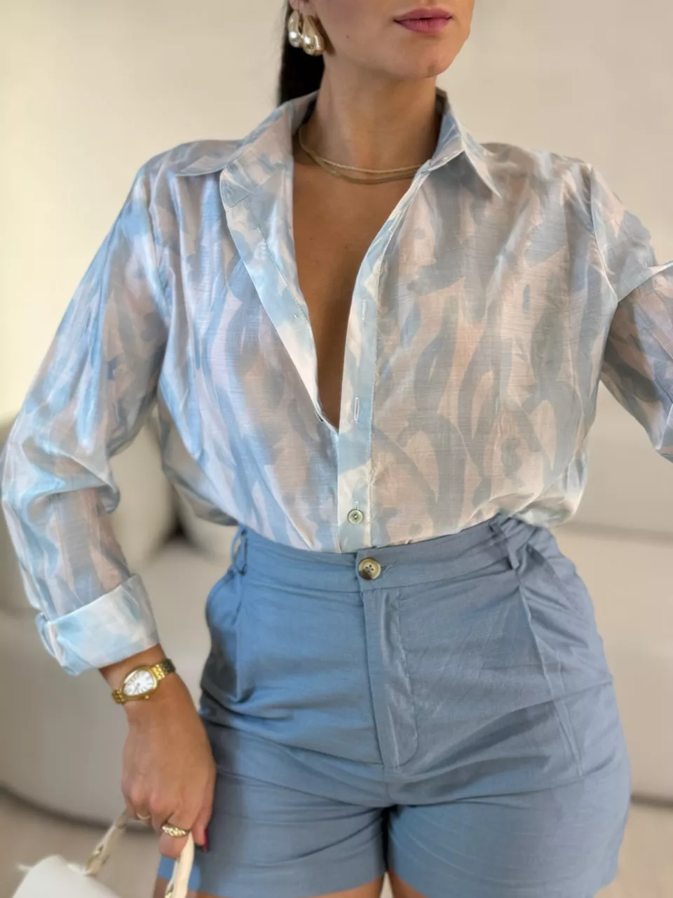 CAMISA ISADORA ESTAMPADA AZUL