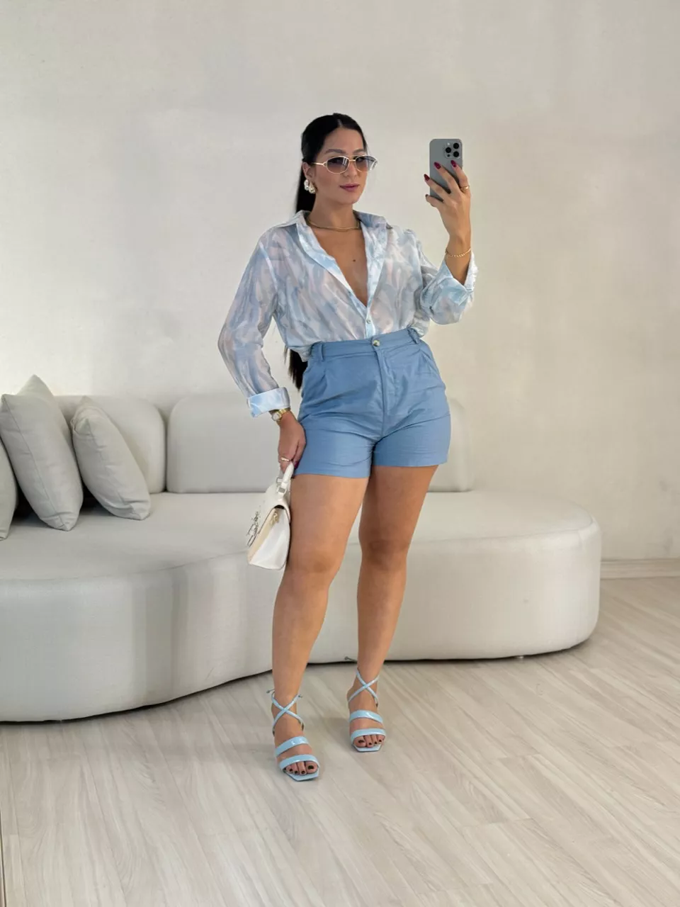 CAMISA ISADORA ESTAMPADA AZUL