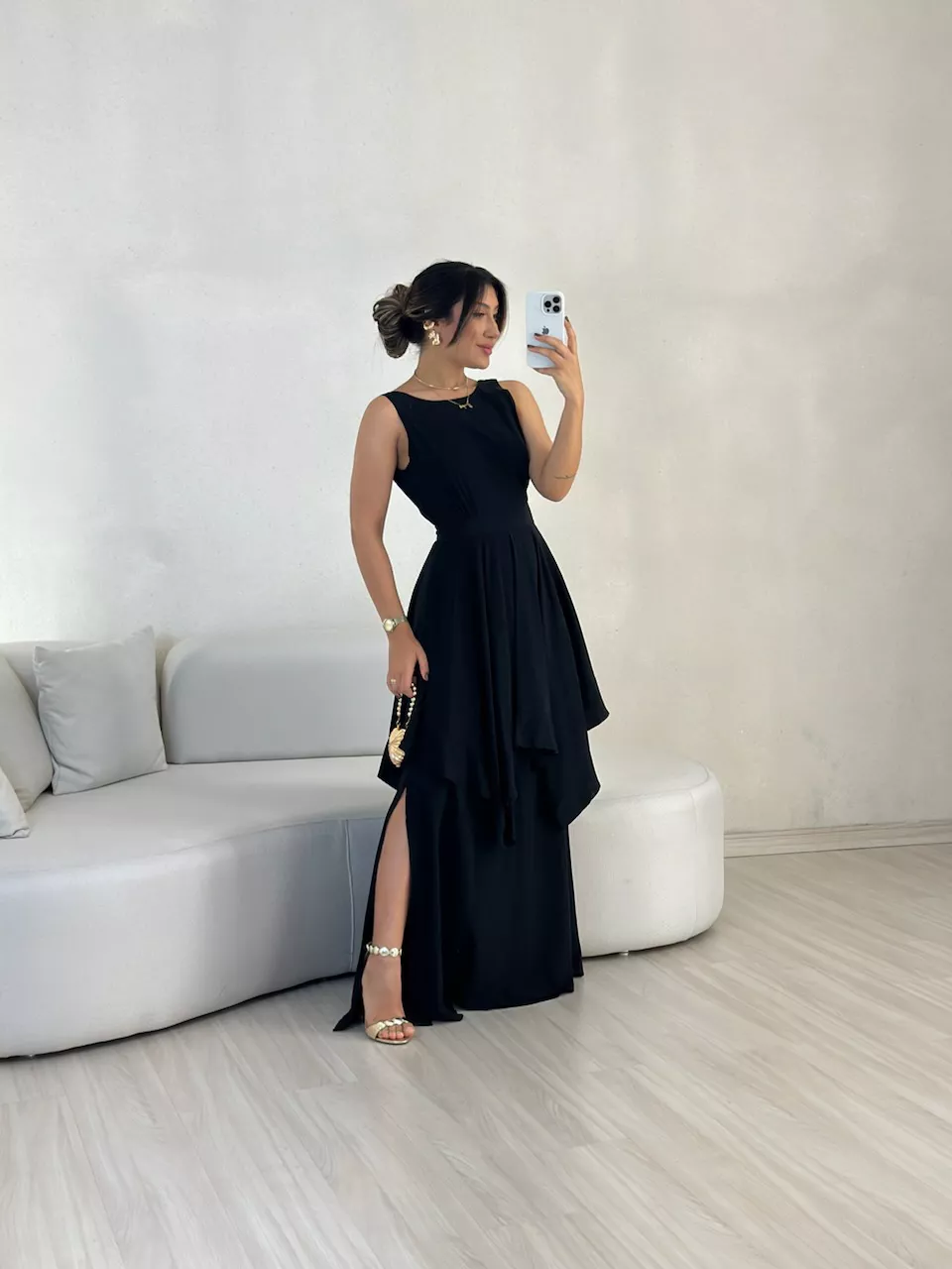 VESTIDO BELLA LONGO preto - 0056250032 - CAROLLA FERRARO