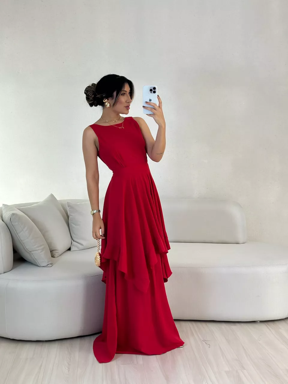 VESTIDO BELLA LONGO vermelho - 0056250006 - CAROLLA FERRARO