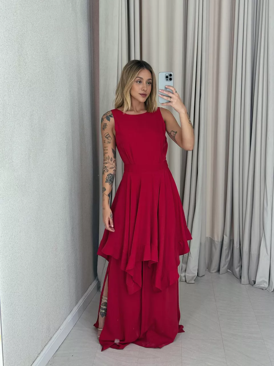 VESTIDO BELLA LONGO vermelho