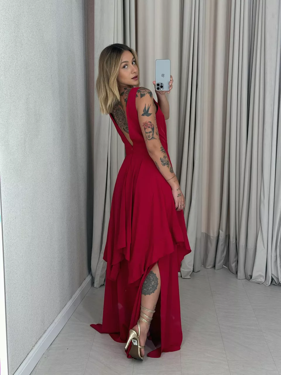 VESTIDO BELLA LONGO vermelho
