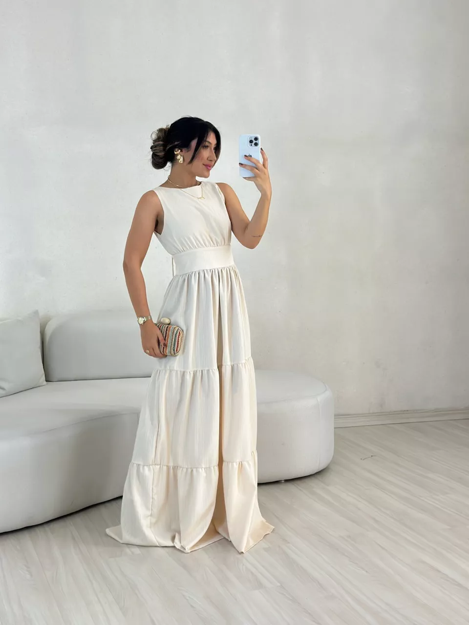 VESTIDO MONALIZA 02 CF MARFIM - 0048200056 - CAROLLA FERRARO