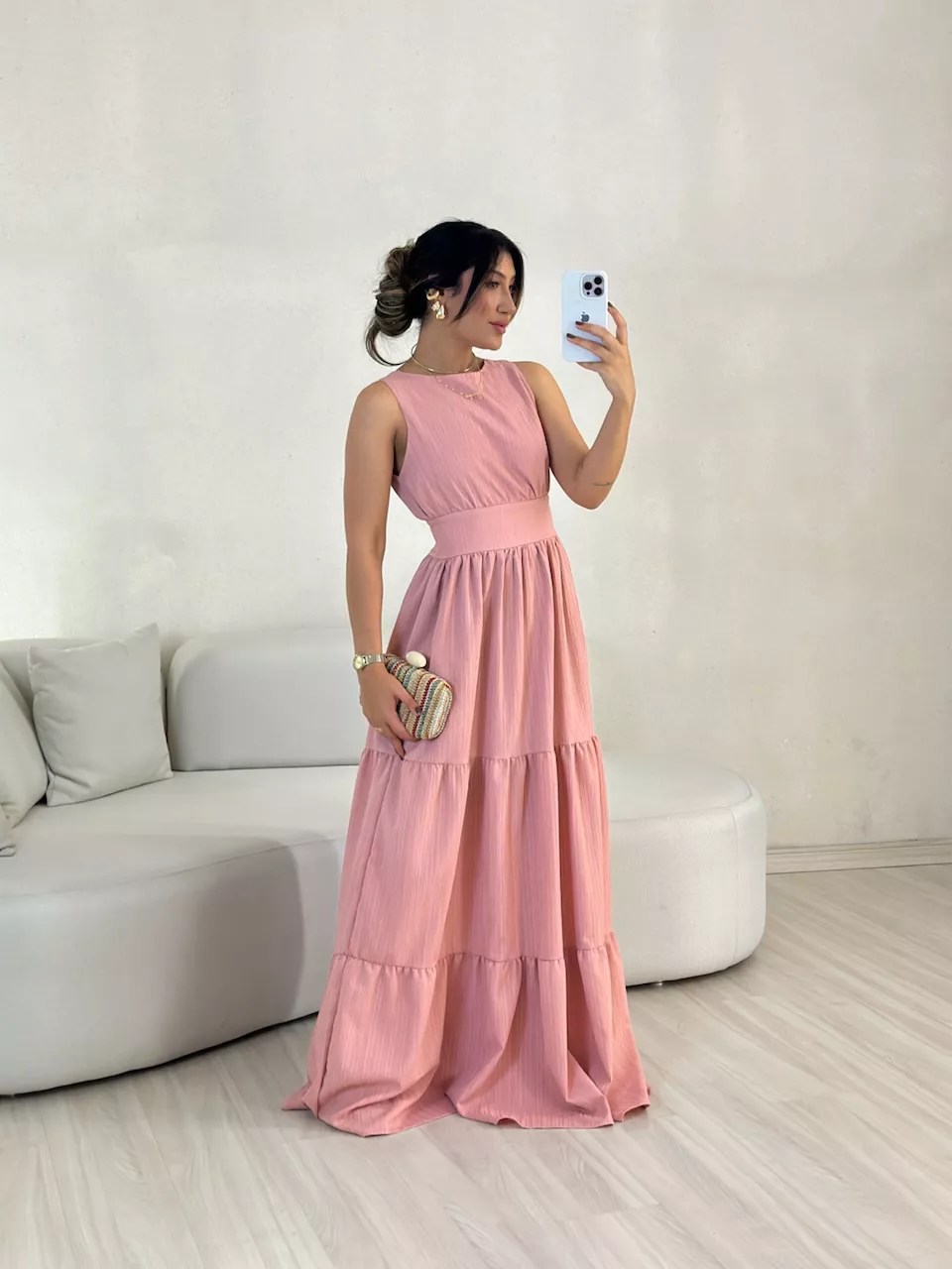 VESTIDO MONALIZA 02 CF ROSA QUEIMADO - 0048200389 - CAROLLA FERRARO