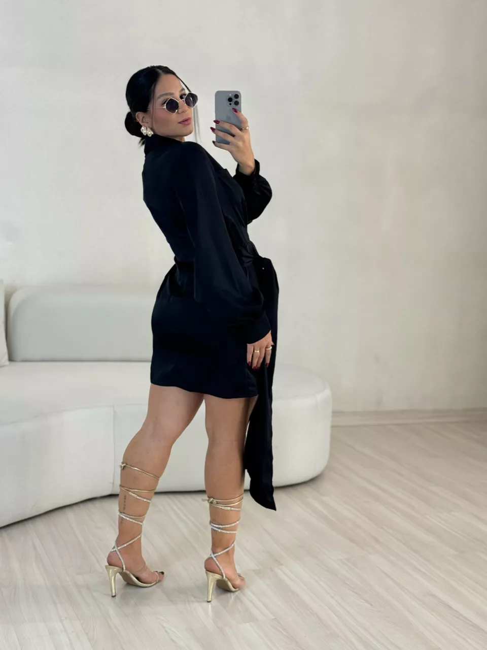 VESTIDO RAFAELA ACETINADO preto